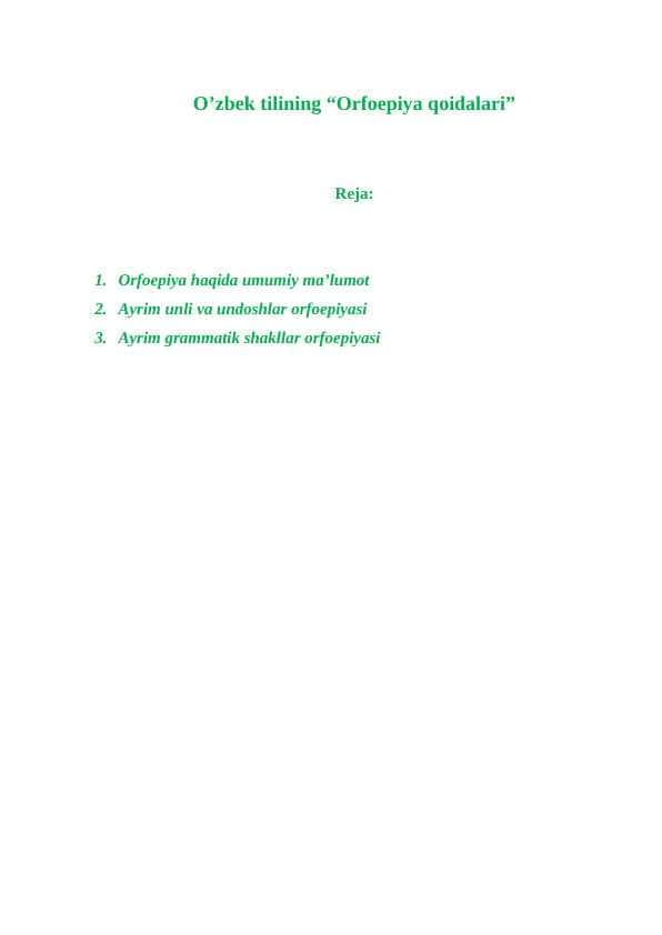 O’zbek tilining “Orfoepiya qoidalari” 1