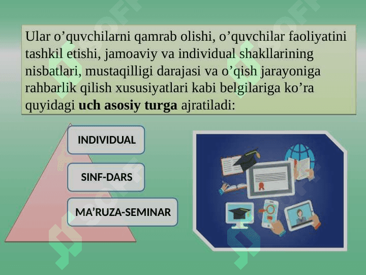 Dars - ta'limni tashkil etishning asosiy shakli 5