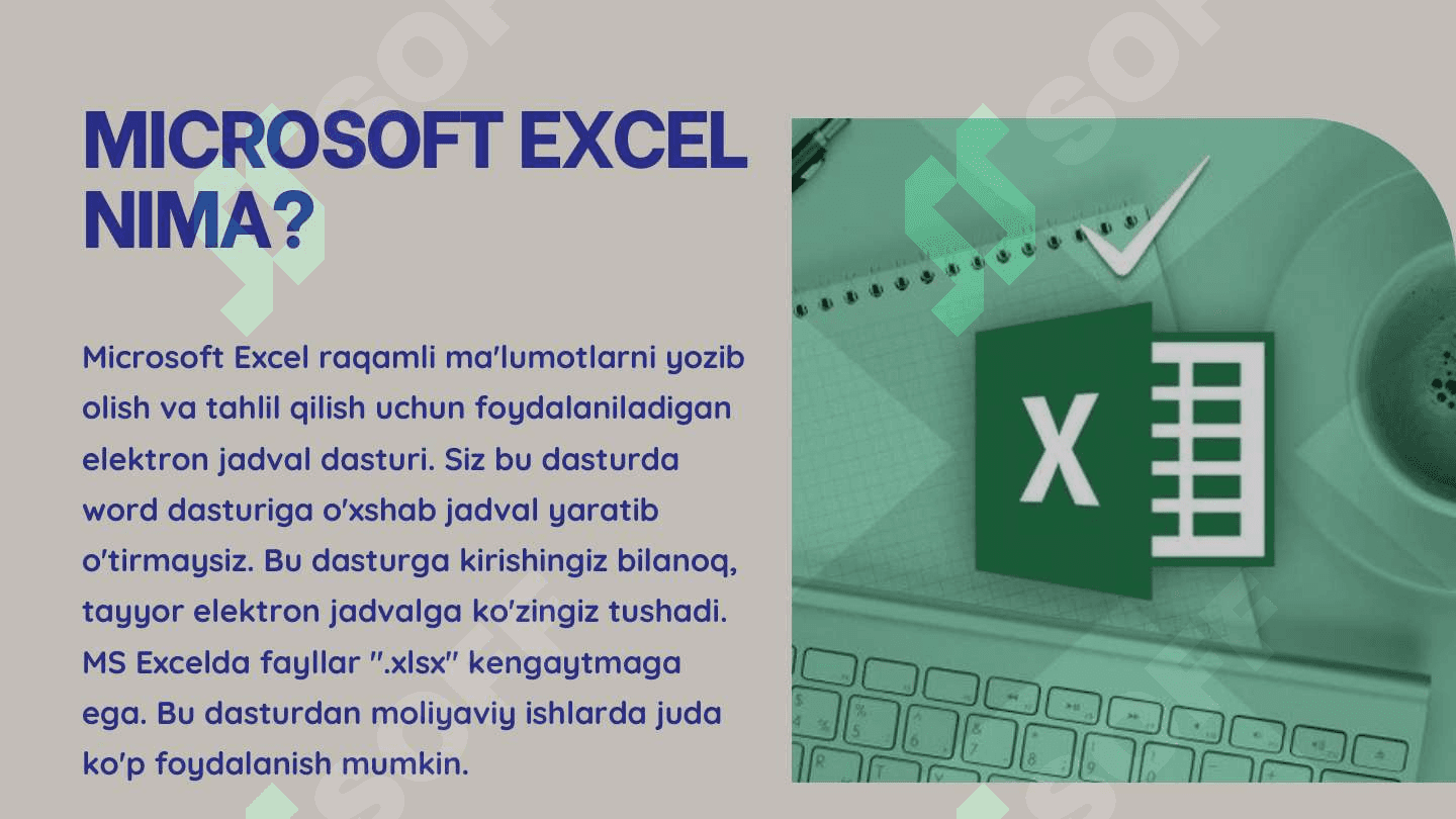 EXCELL DASTURIDAN FOYDALANISH 2