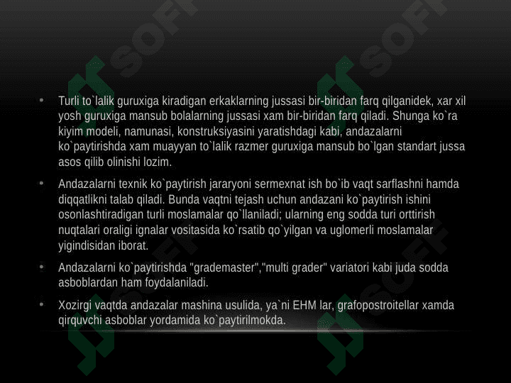 ANDOZALARNI EMKO USULIDA KO’PAYRISH 3