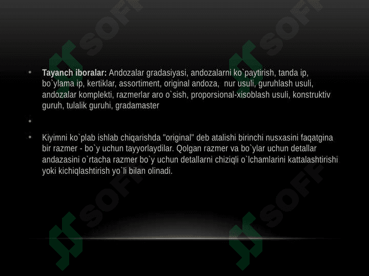 ANDOZALARNI EMKO USULIDA KO’PAYRISH 4