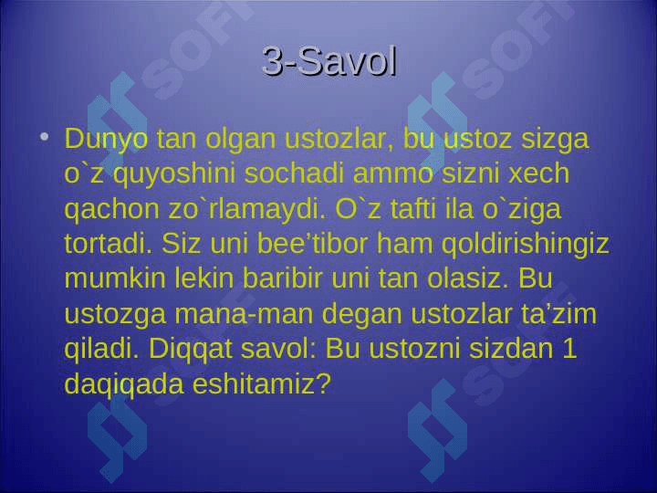 ZAKOVAT O`YINI 6
