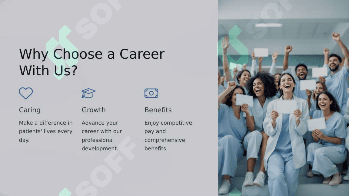 Advertises a real work in a hospital 5