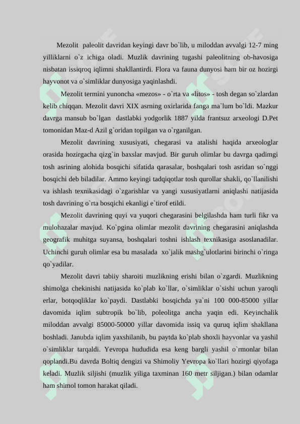 Mezolit davri arxeologiyasi 3