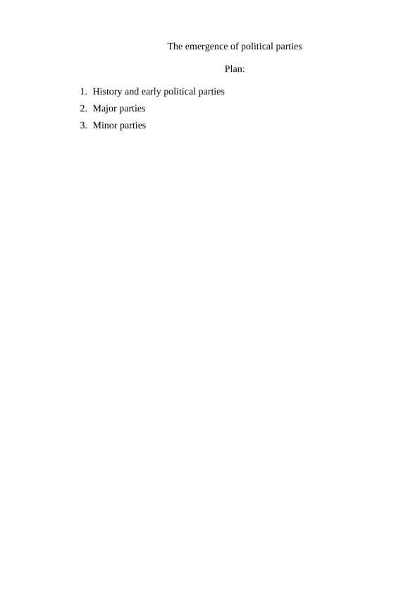 The emergence of political parties 1
