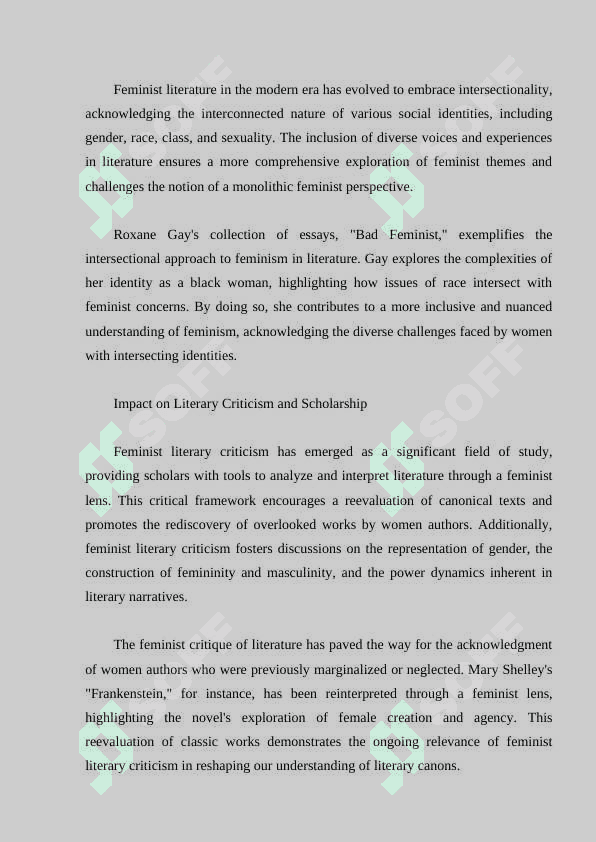 The influence of feminism in modern literature 5