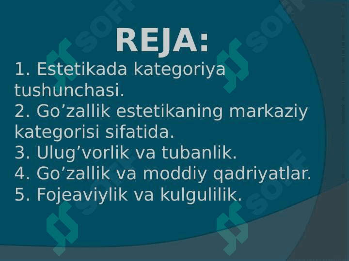 XX-XXI asrda estetikaning asosiy yo’nalishlari va kategoriyalari 2