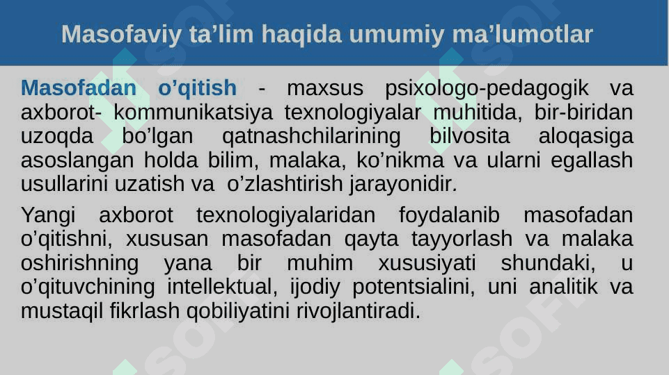 Informatika fanini o‘qitish metodikasi 3