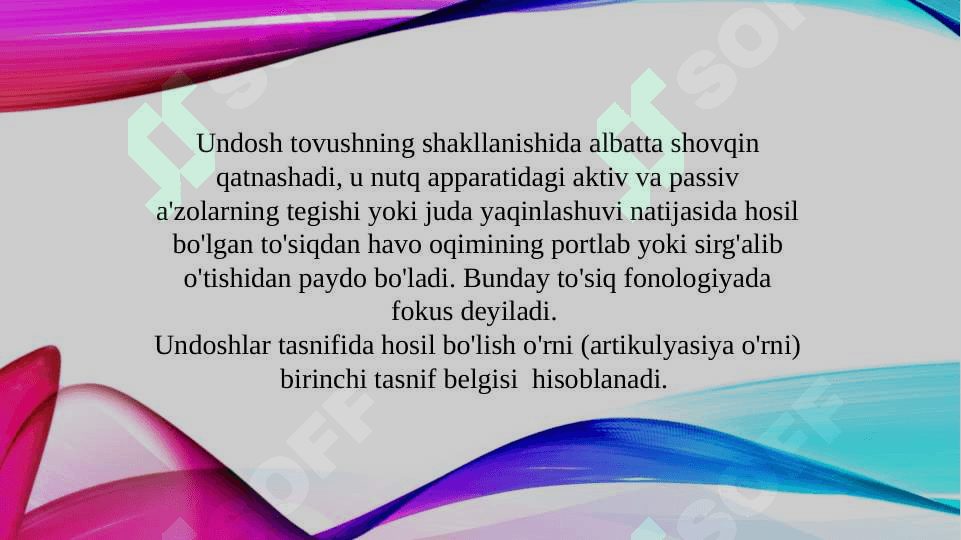 Undoshlar tasnifi va ularning farqli jihatlari 4