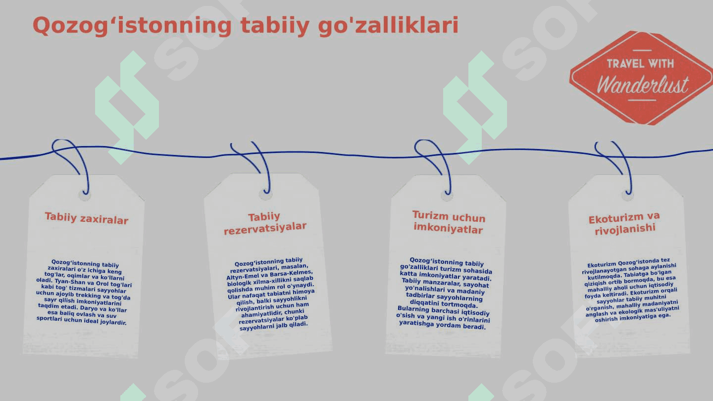 Qozogʻiston turizmning asosiy yoʻnalishlari va imkoniyatlari 3