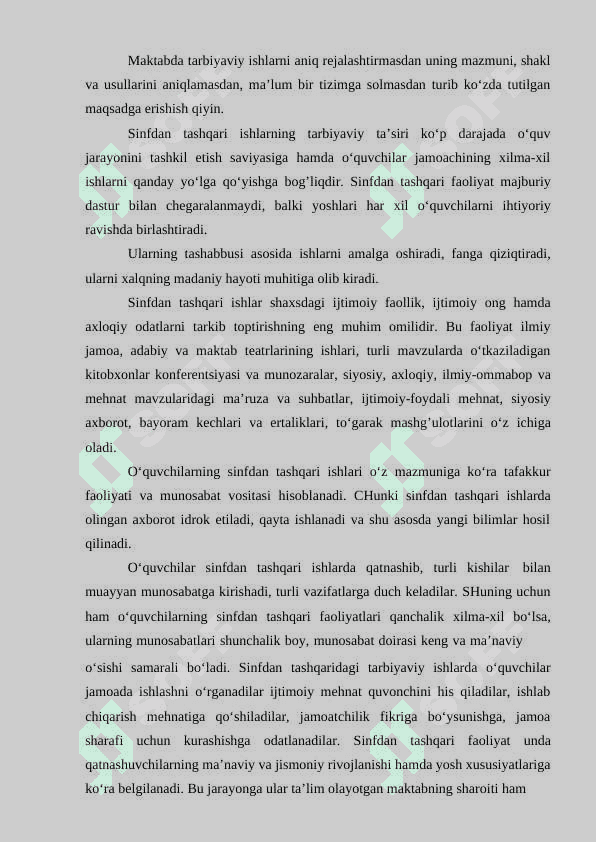 Darsdan tashqari ishlarni tashkil qilish metodikasi 4