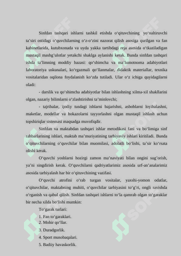 Darsdan tashqari ishlarni tashkil qilish metodikasi 8