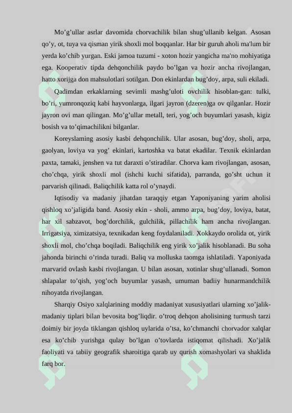 Sharqiy Osiyo xalqlarining tarixiy kelib chiqishi va rivojlanishi 7