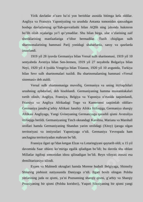Versal-Vashington tizimining xalqaro munosabatlarga ta'siri mavzusida esse 3