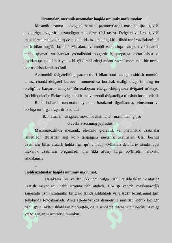UZATMALAR HAQIDA UMUMIY TUSHUNCHALAR 3