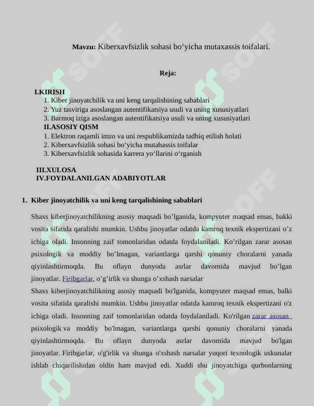 Kiberxavfsizlik sohasi bo‘yicha mutaxassis toifalari 2