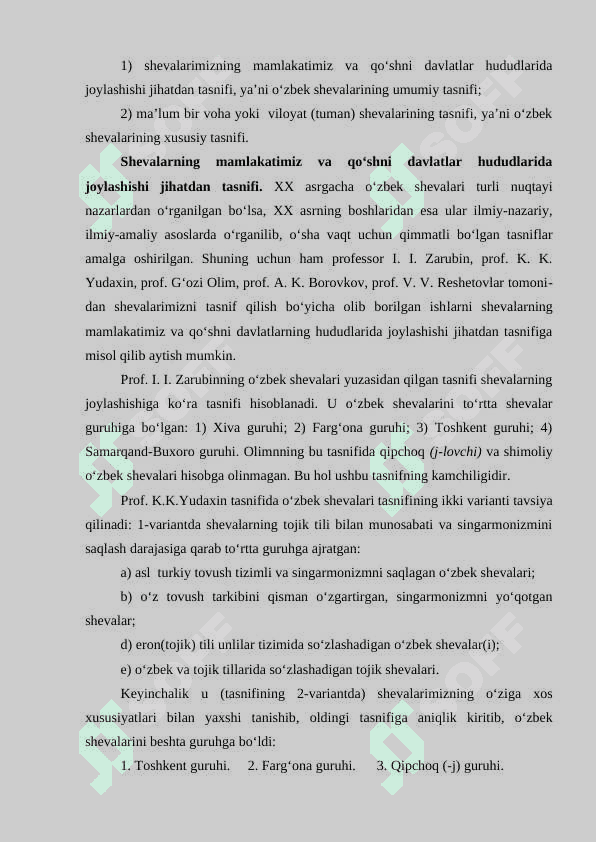 OʻZBEK SHEVALARINING TASNIFI 8