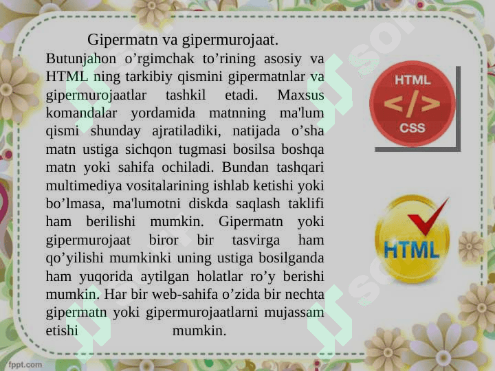 Web sahifa yaratish texnologiyalari 6