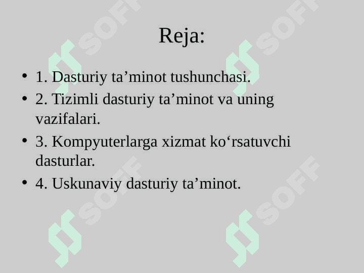 Axborot komplekslarining dasturiy ta’minoti 2