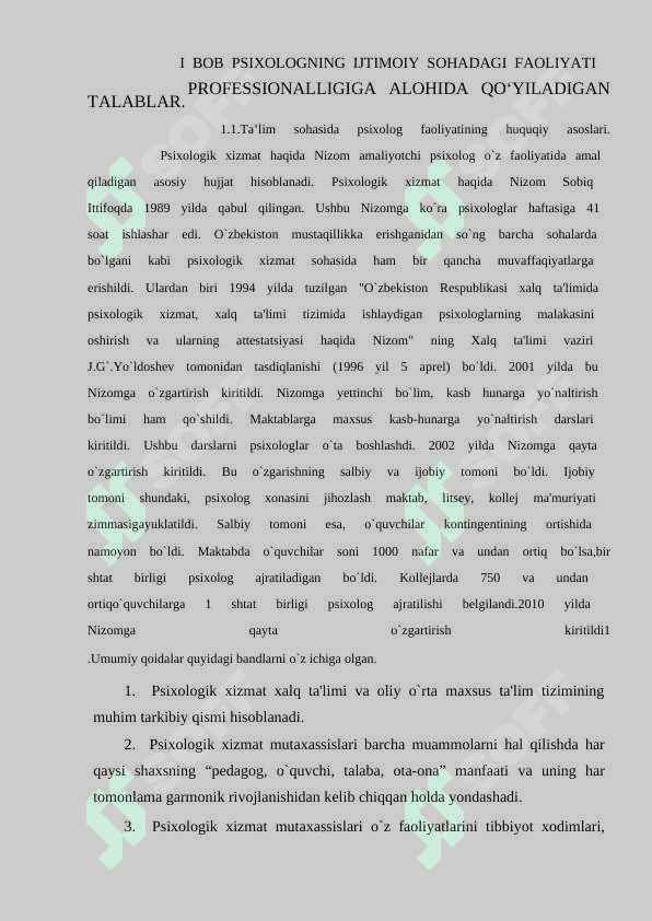 IJTIMOIY SOHALARDA PSIXOLOGLARGA EHTIYOJ  MUAMMOSINING ASOSLAR 6