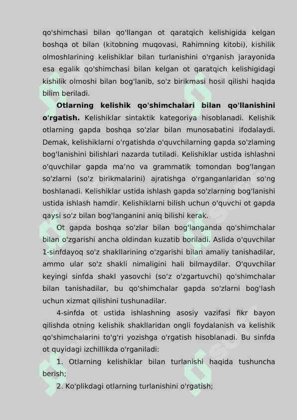 Otlarning egalik qo'shimchalari bilan o’zgarishini o’rganish 4
