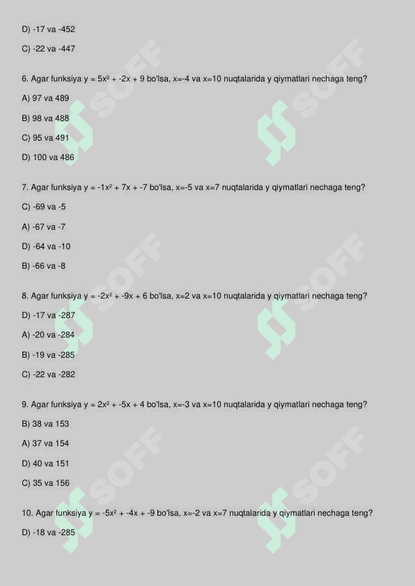 Matematika test 2