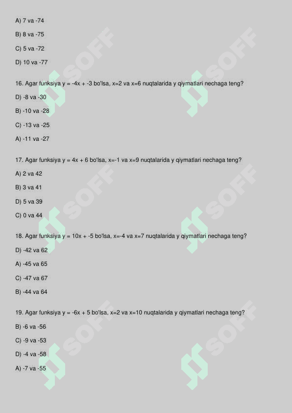 Matematika test 4
