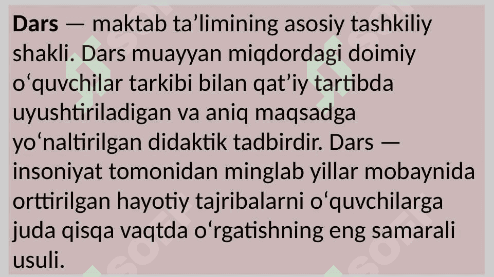 Dars taʼlimini tashkil etishning asosiy shakli 4