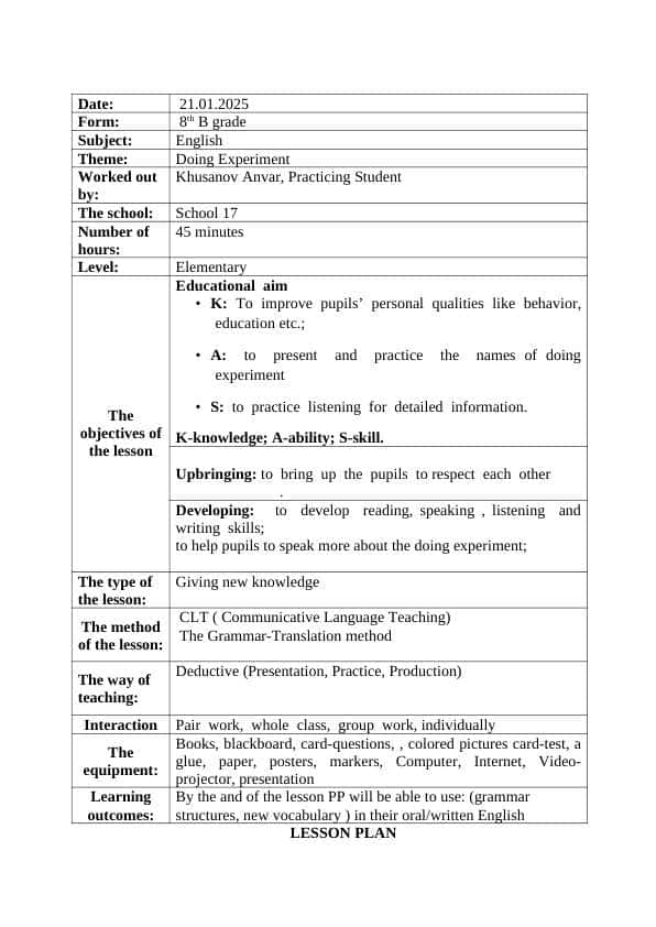 Lesson Plan