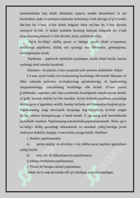 Yuz-jag` sohasidagi yaxshi sifatli o`smalar va o`smasimon xosilalar.2 3
