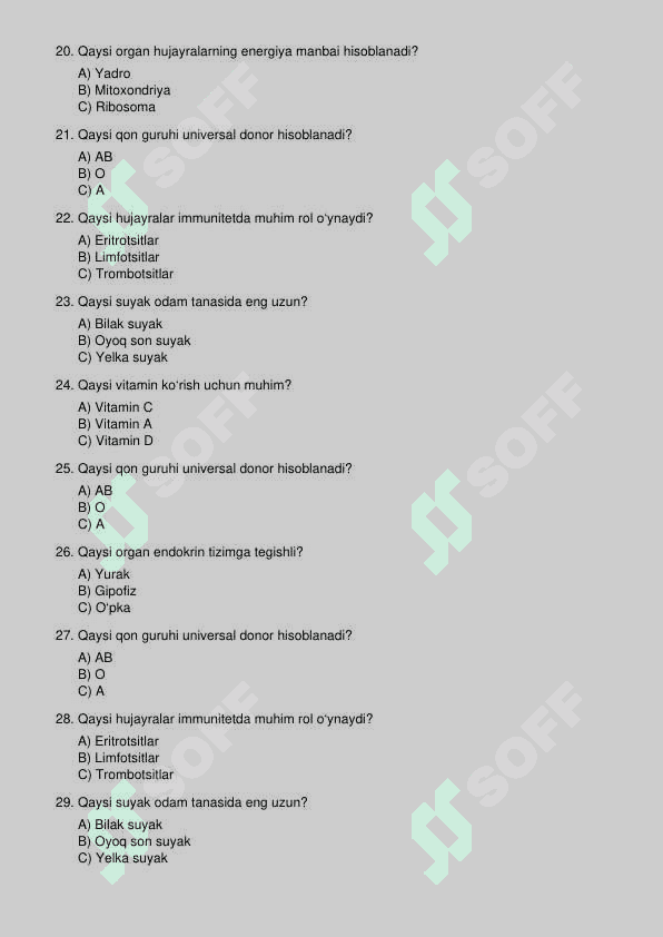 Biologiya test 3