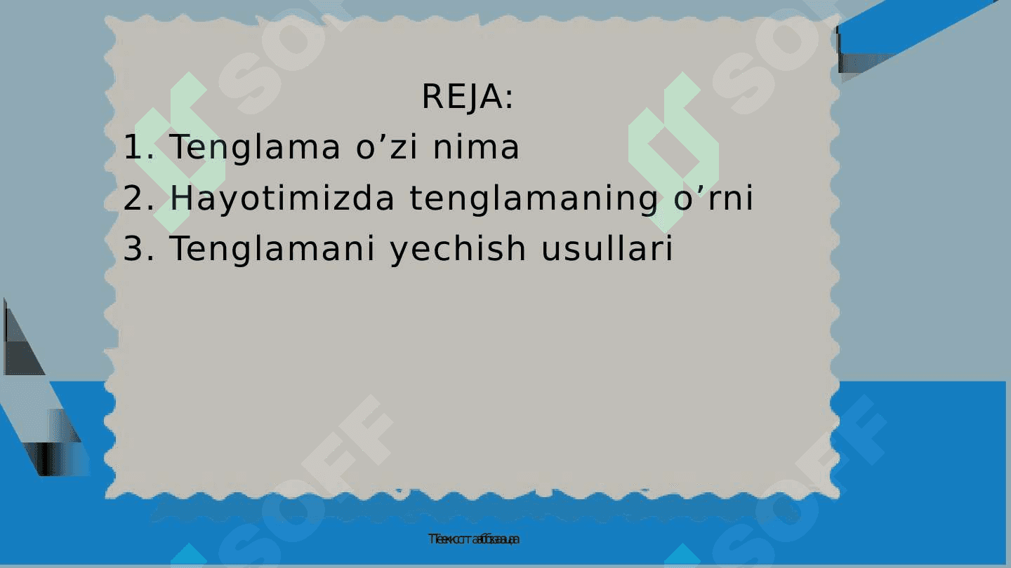 Bir noma'lumli chiziqli tenglama 2