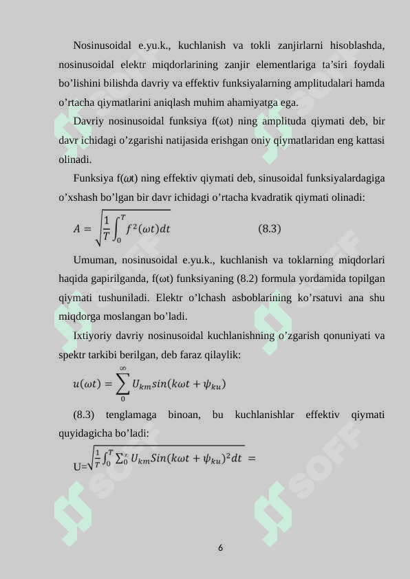 Kuchlanishlar va toklar ferrorezonansi. 6