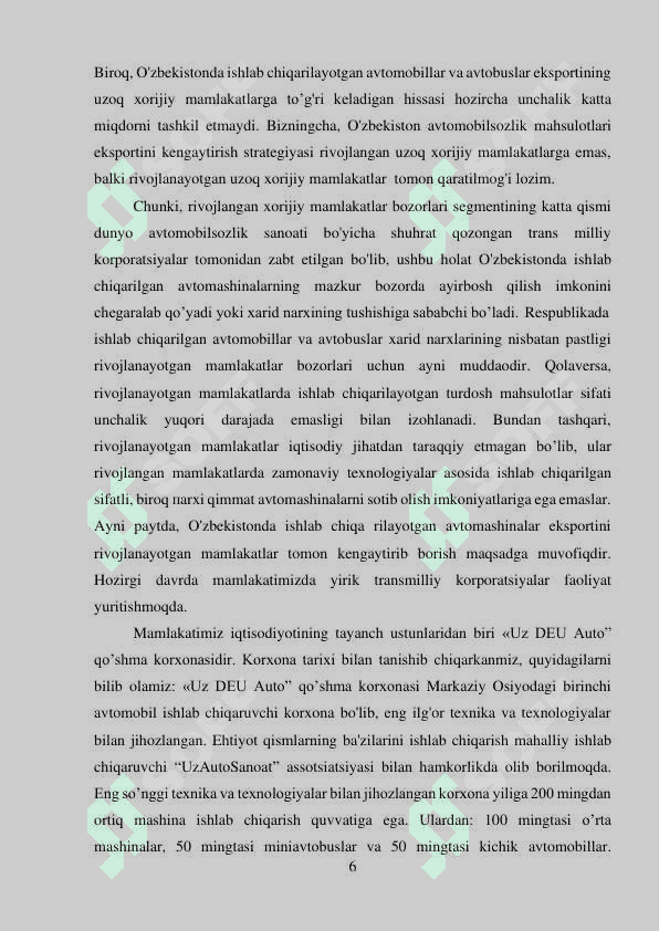 Mustaqillik yillarida avtomobilsozlik 6