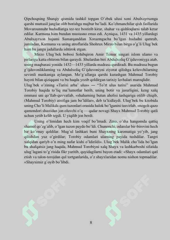 TARIXI ARBA ULUS” ASARI TARIXIY MANBA SIFATIDA” 8