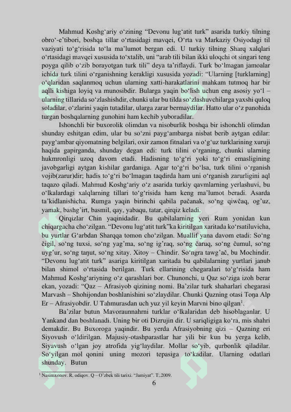 TARIXIY MANBALARNING YARATILISHIDA TURKIY-O’ZBEK  TILINING TUTGAN O’RNI” 6