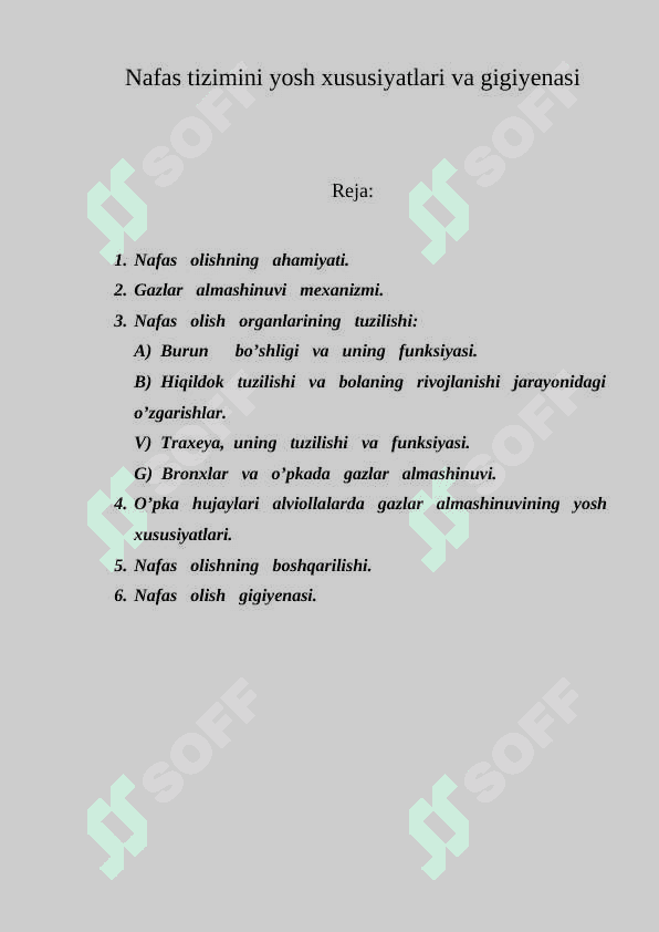 Nafas tizimini yosh xususiyatlari va gigiyenasi 2