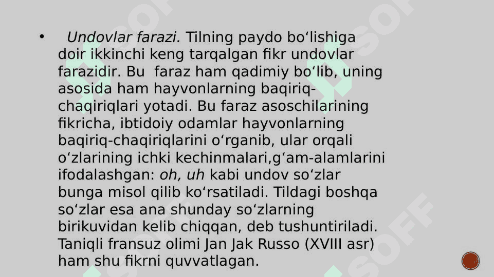 Tilning paydo bo’lishi to’g’risida nazariyalar 6