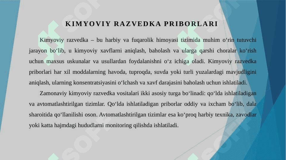 Kimyoviy razvedka priborlari va ularni ishlatish 2