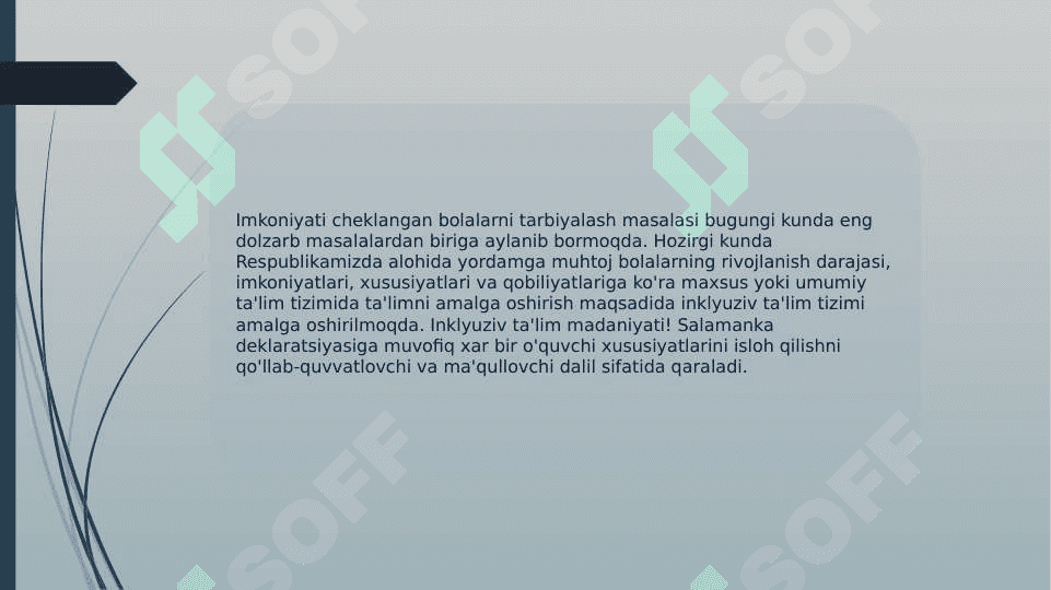 Turli yo’nalishdagi ilmiy tadqiqotlarda  inklyuziv ta’lim muammolarini o’rganish 3