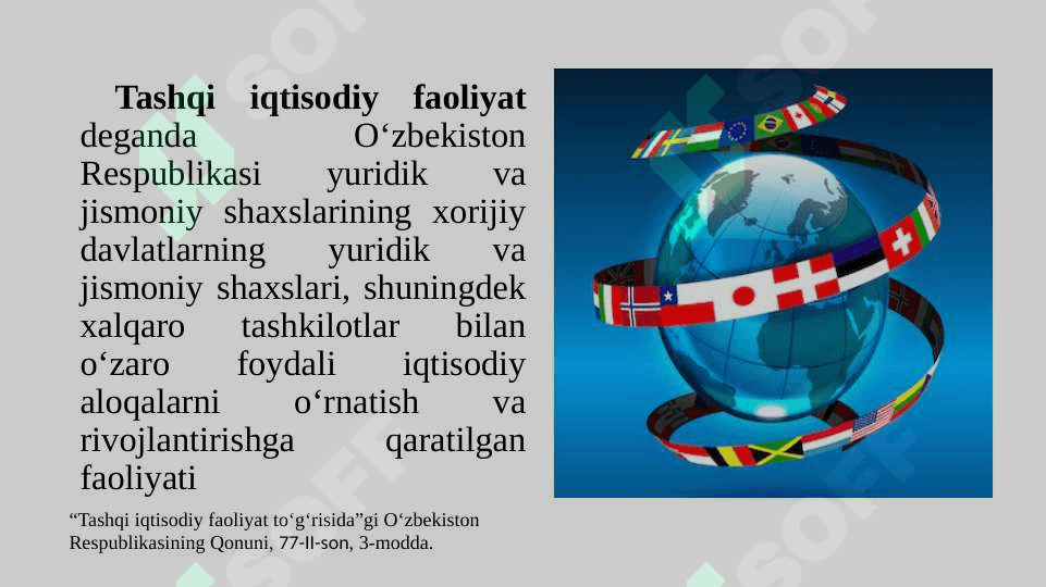 O`zbеkistоn Rеspublikasida  tashqi iqtisоdiy faоliyatni хоrijiy invеstitsiyalar yordamida rivоjlantirish masalalari 3