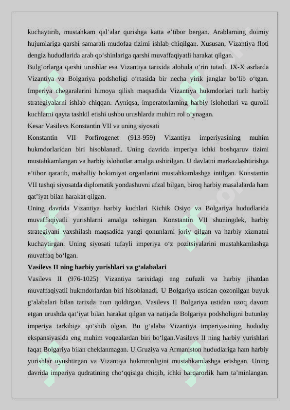 IX-XI asr o’rtalarida Vizantiya 7