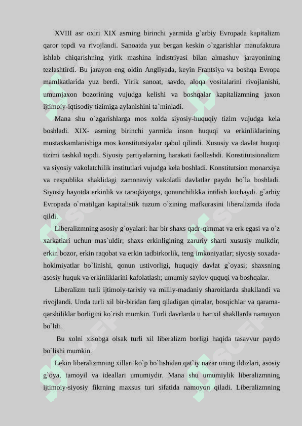 Xalqaro maydondagi jahon liberalizmi va uning asosiy tamoyillari 2