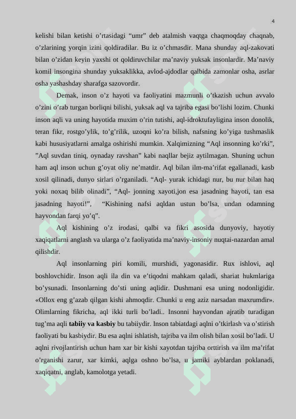 Boshlan“g’ich sinf o’quvchilarida aqliy tarbiyani shakllantirish yo’llari (o’qish darslari misolida)” 4