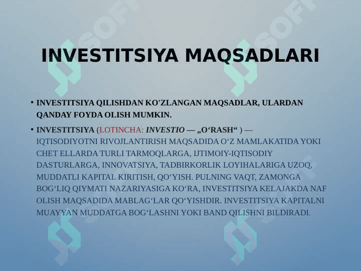 Investitsiyalarni sotib olishdan va foydalanishda moliyaviy natijalarni oldindan hamda keyin aniqlash hisobi 3