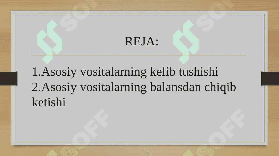ASOSIY VOSITALARNING BALANSDAN CHIQIB KETISHI 2