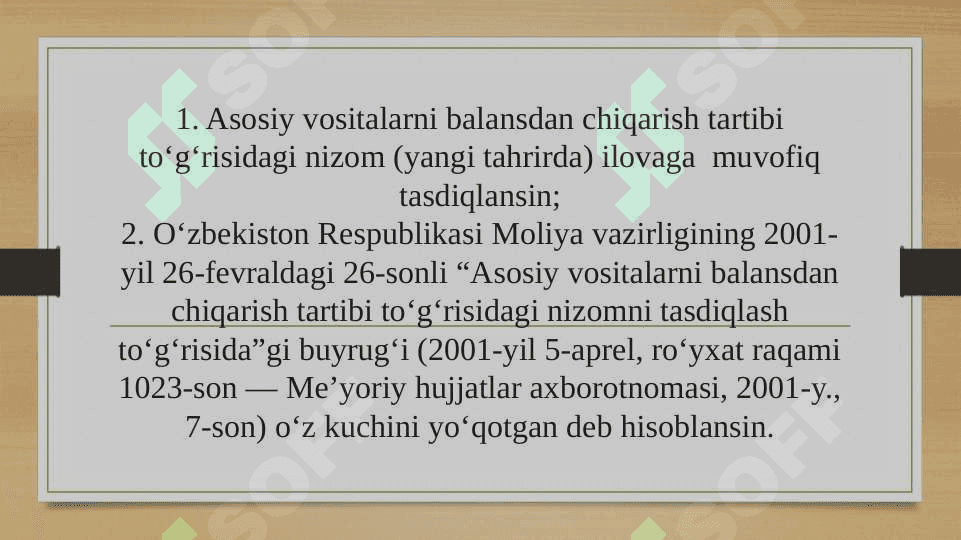 ASOSIY VOSITALARNING BALANSDAN CHIQIB KETISHI 5