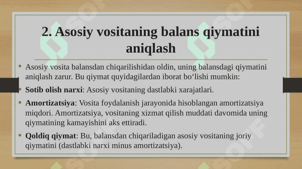 ASOSIY VOSITALARNING BALANSDAN CHIQIB KETISHI 8