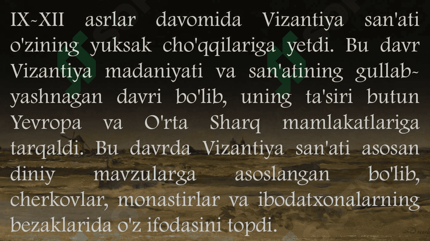 IX-XII ASR VIZANTIYA SAN'ATI 2