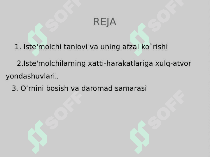 Iste’molchi  tanlovi nazariyasi 2